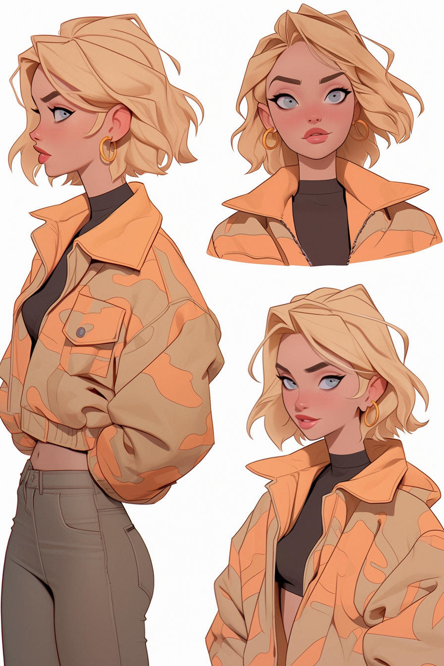 Blonde female hunter character in Spiderverse artstyle