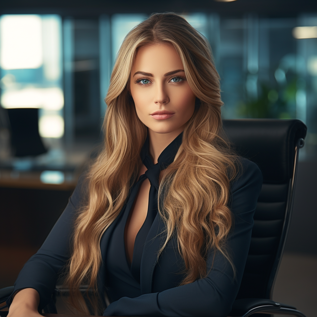 Gorgeous blonde businesswoman in luxury office