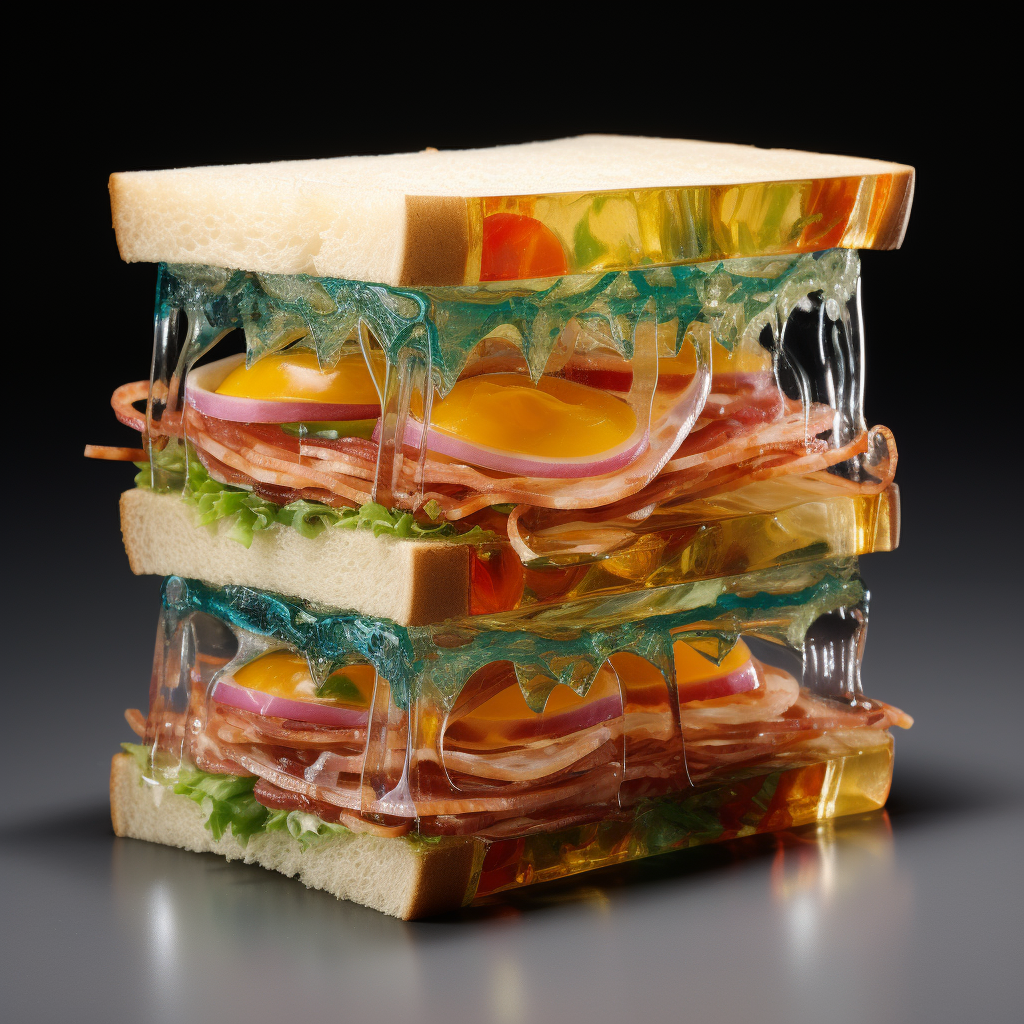 Beautiful blown glass sandwich artwork