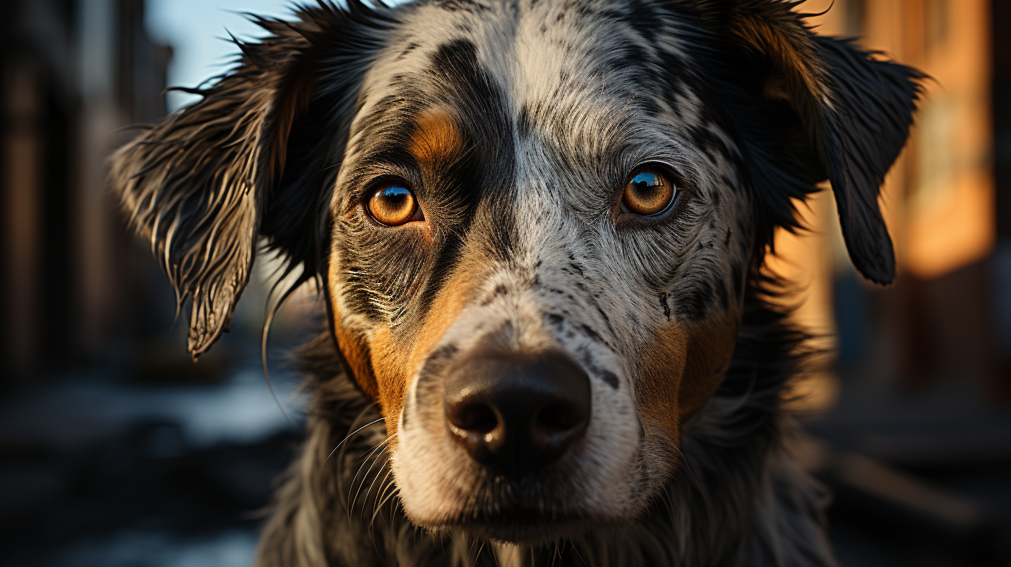 Blu-eyed Louisiana Catahoula Dog Portrait