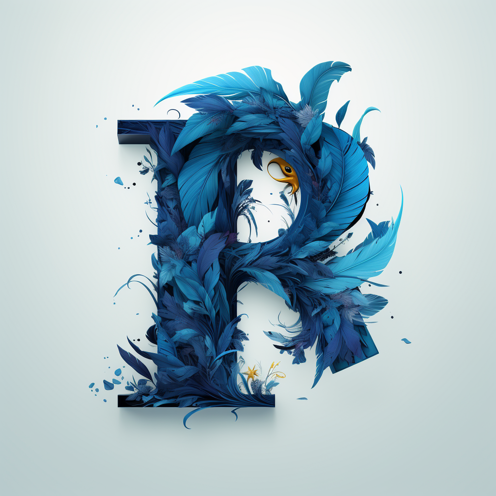Blue Colored Letter F Illustration