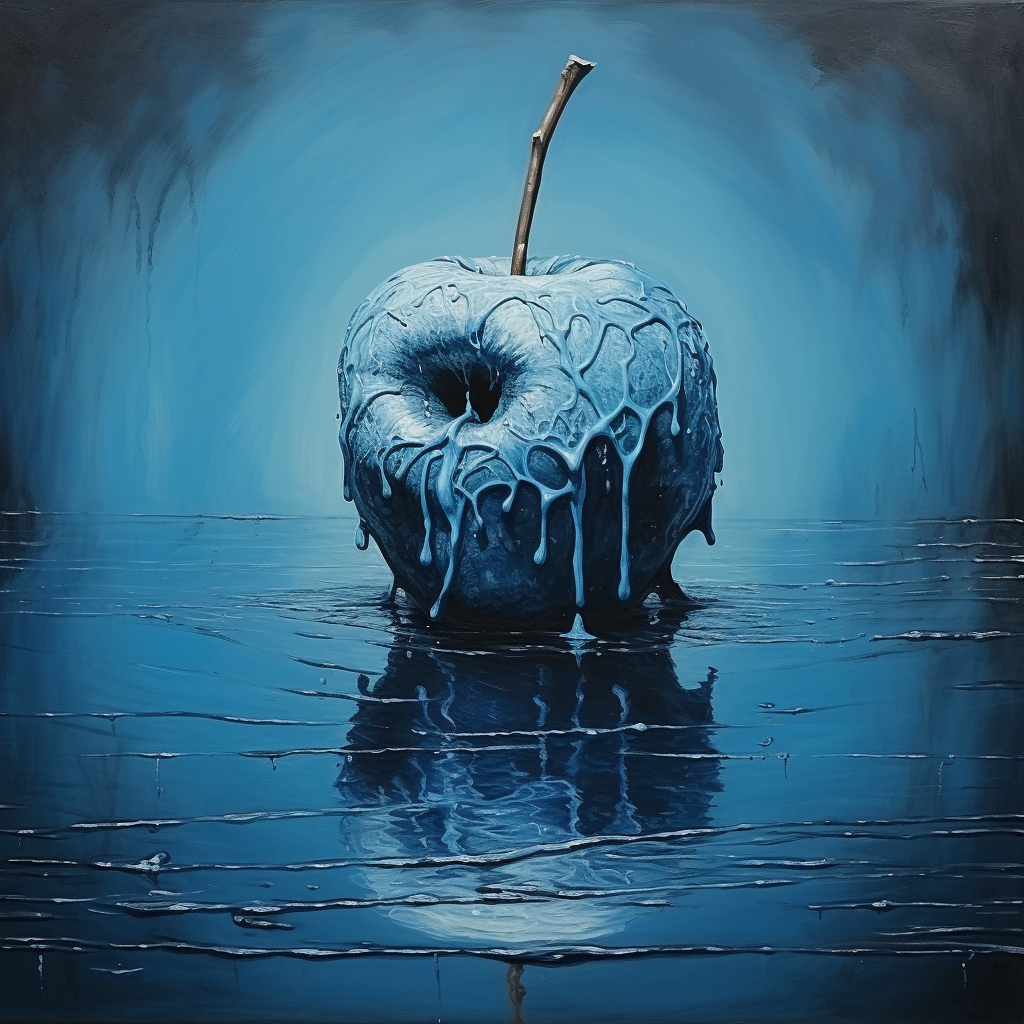 Blue Apple of Death Oil Art