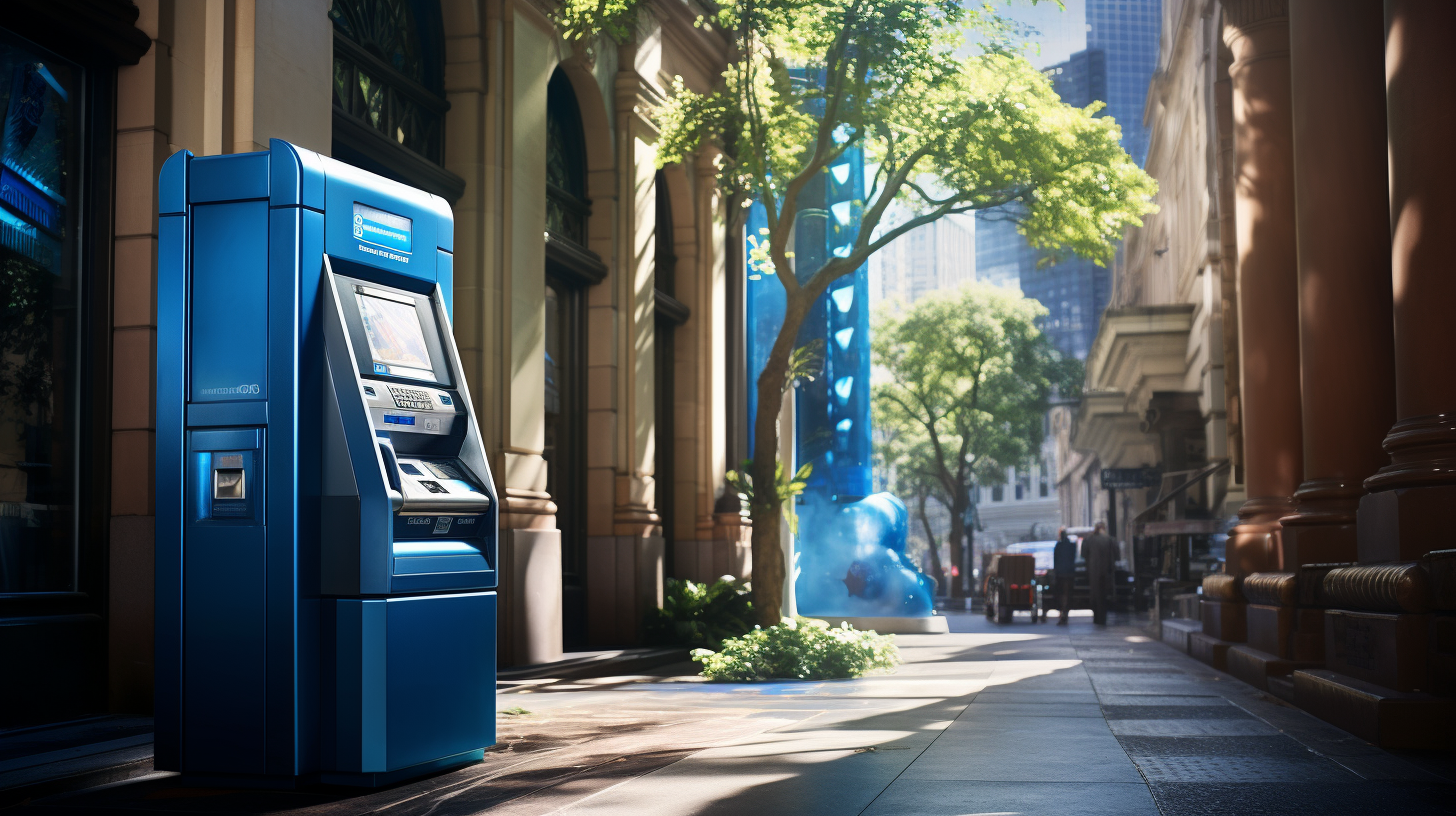 Blue ATM Machine in CBD