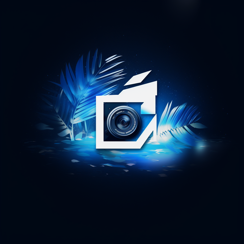 Logo on blue background with square shape