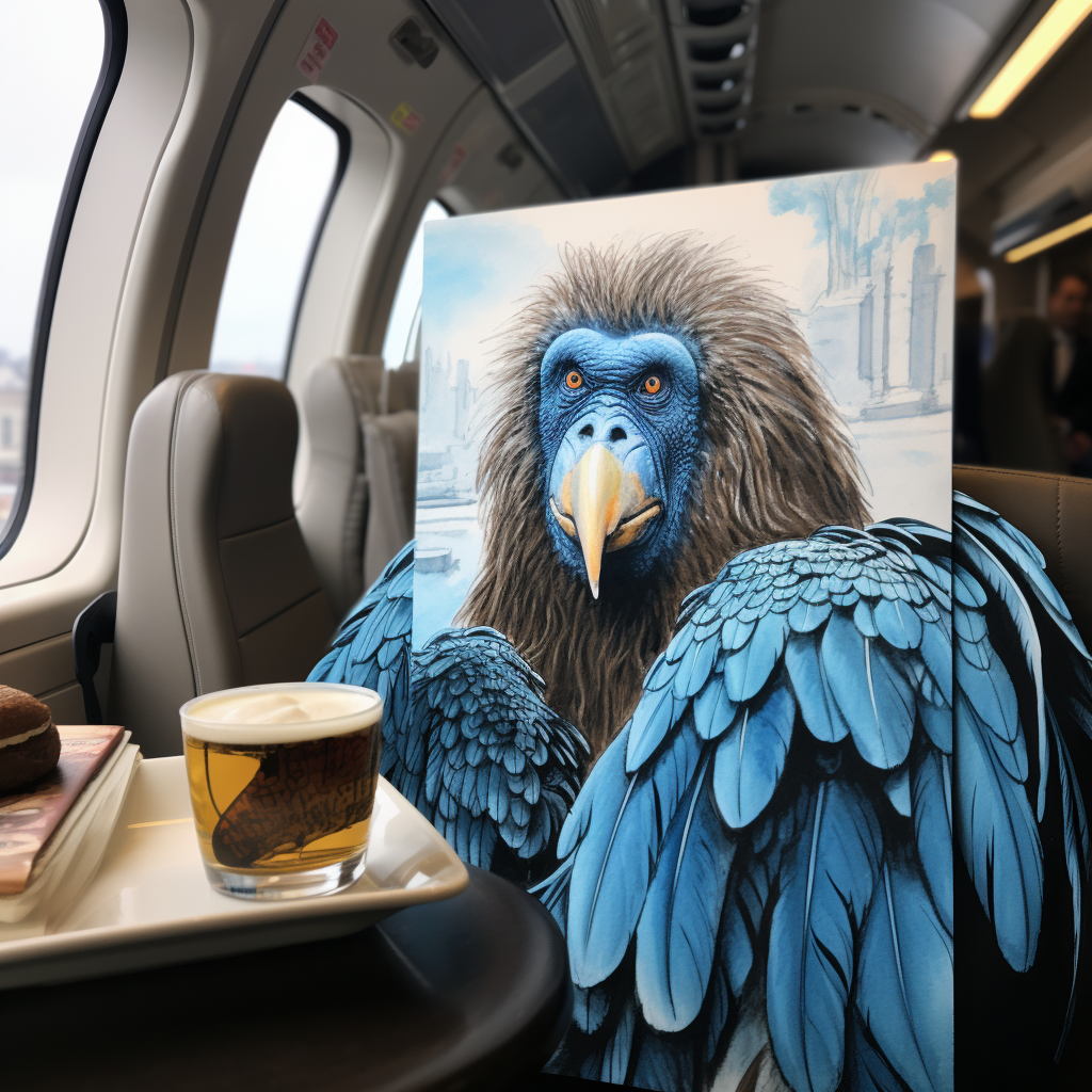 Blue bird airplane gorilla coffee