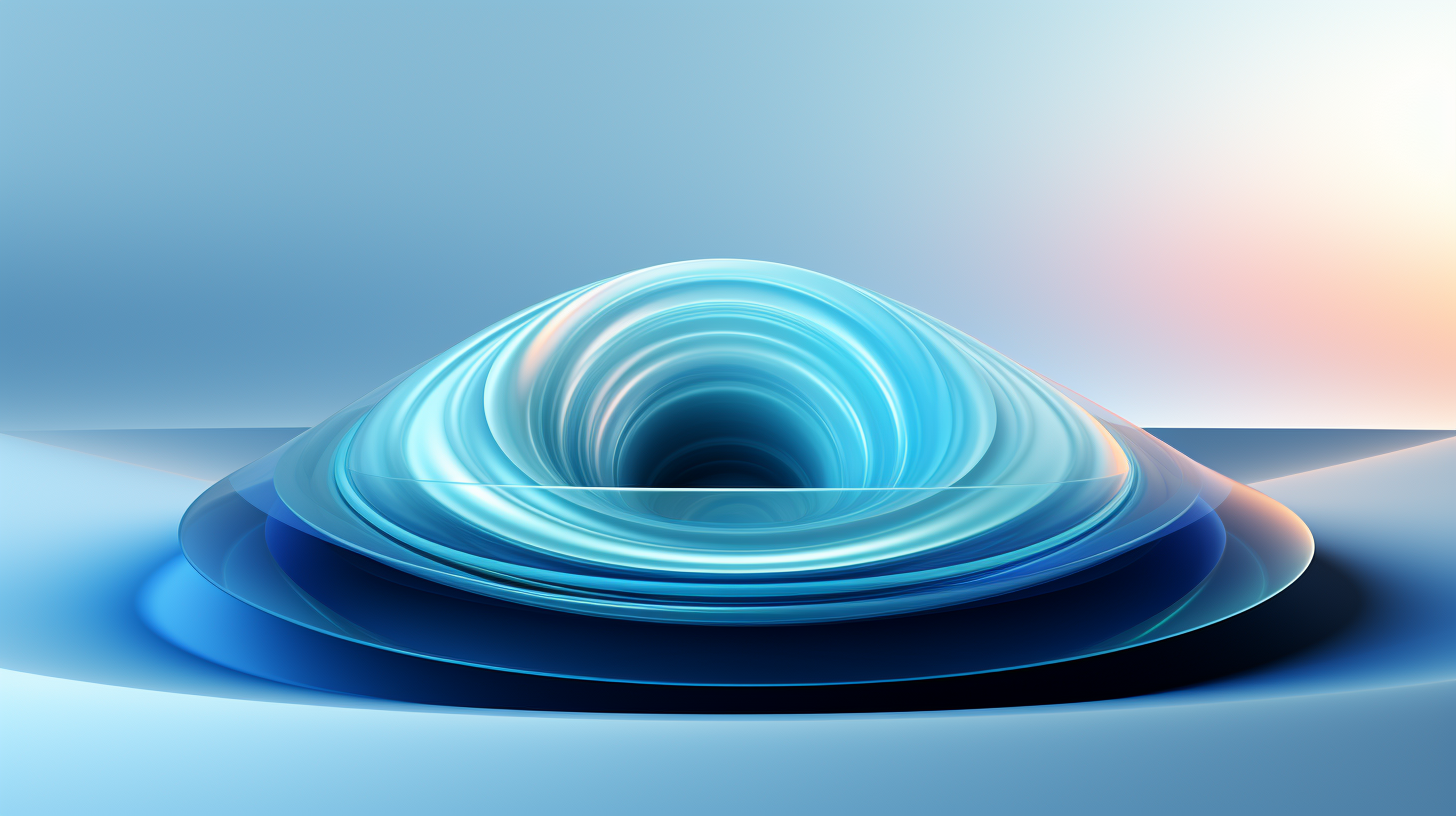 Minimalist blue circle design on soft gradient background