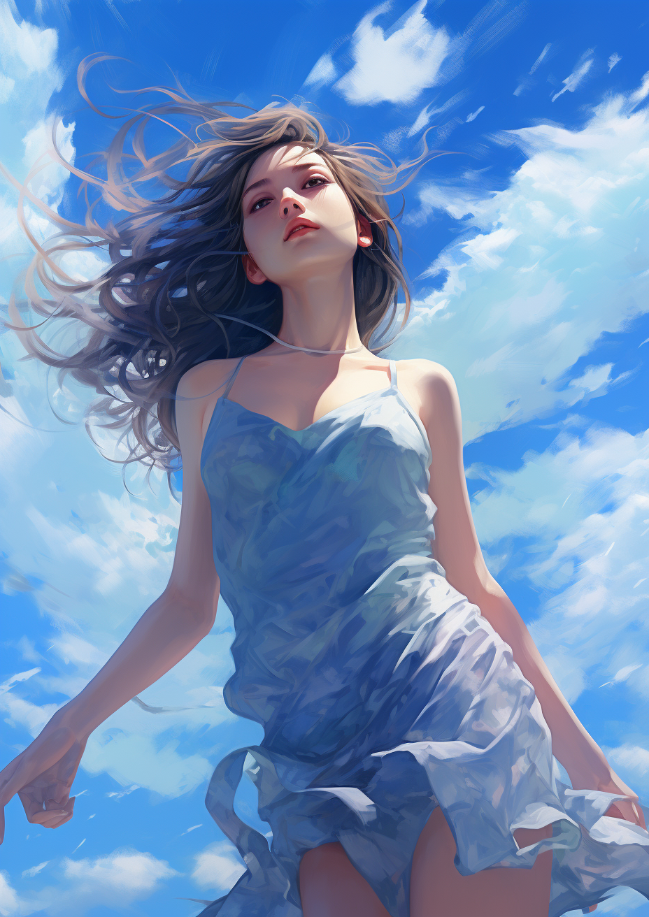 Beautiful digital painting of blue clear sky