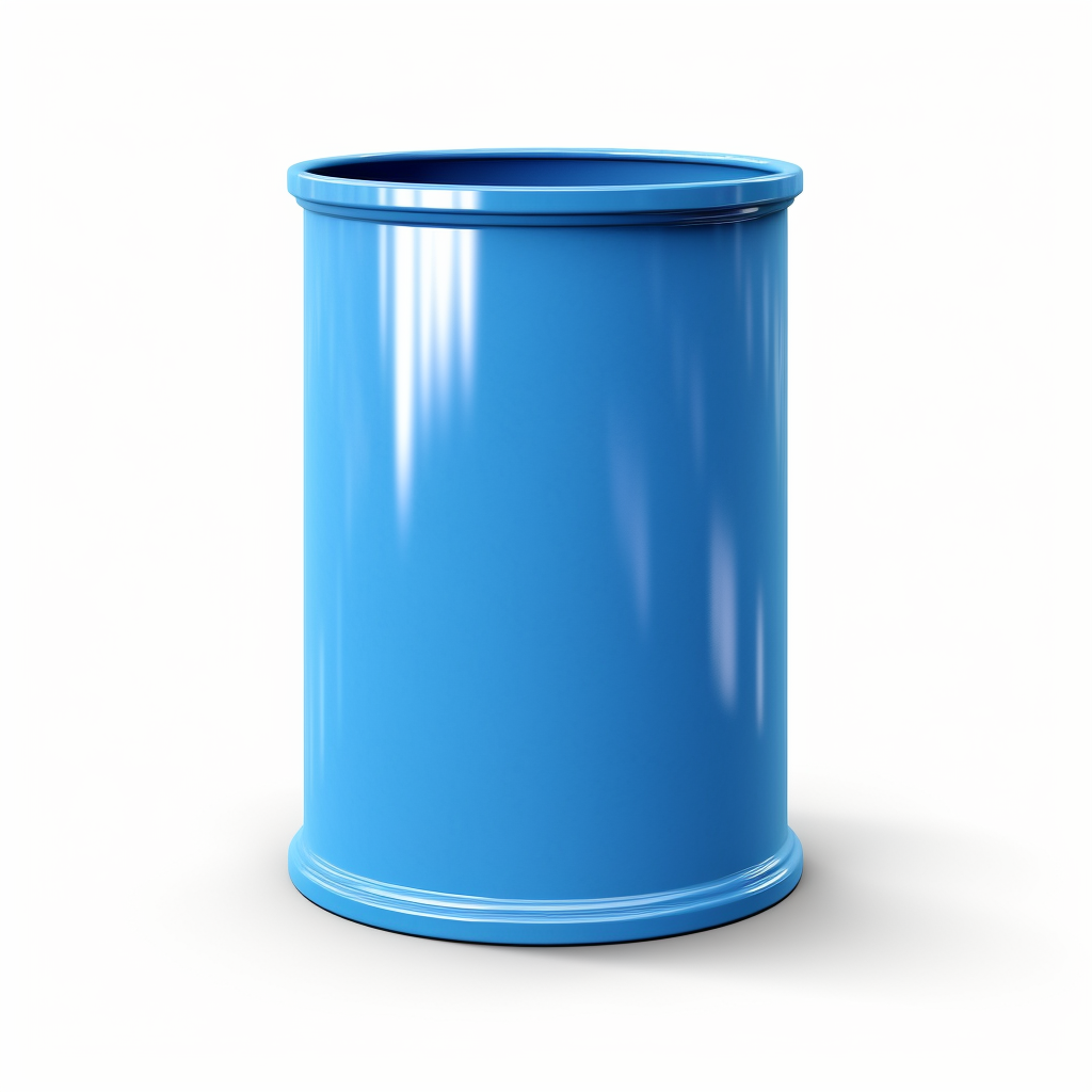 Blue cylinder on white background