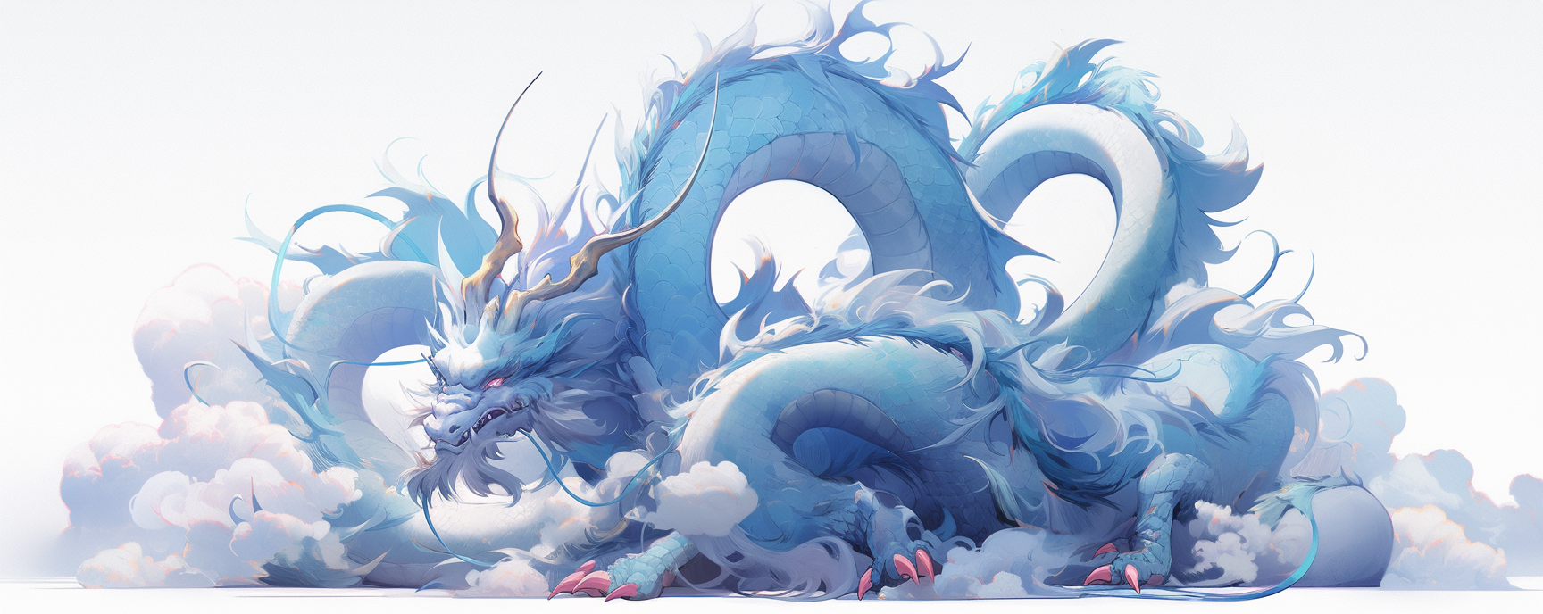 Cute blue dragon mythical beast