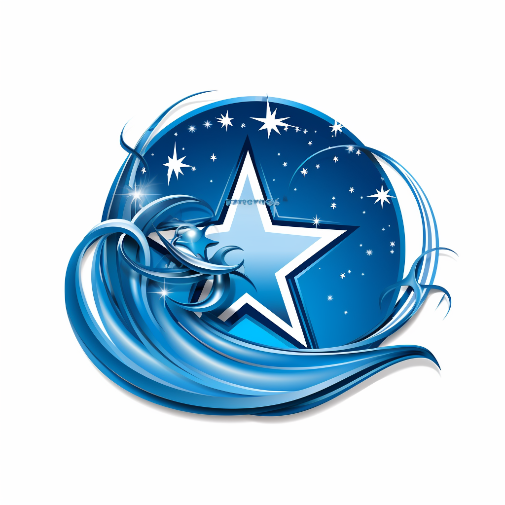 Blue logo with shooting star