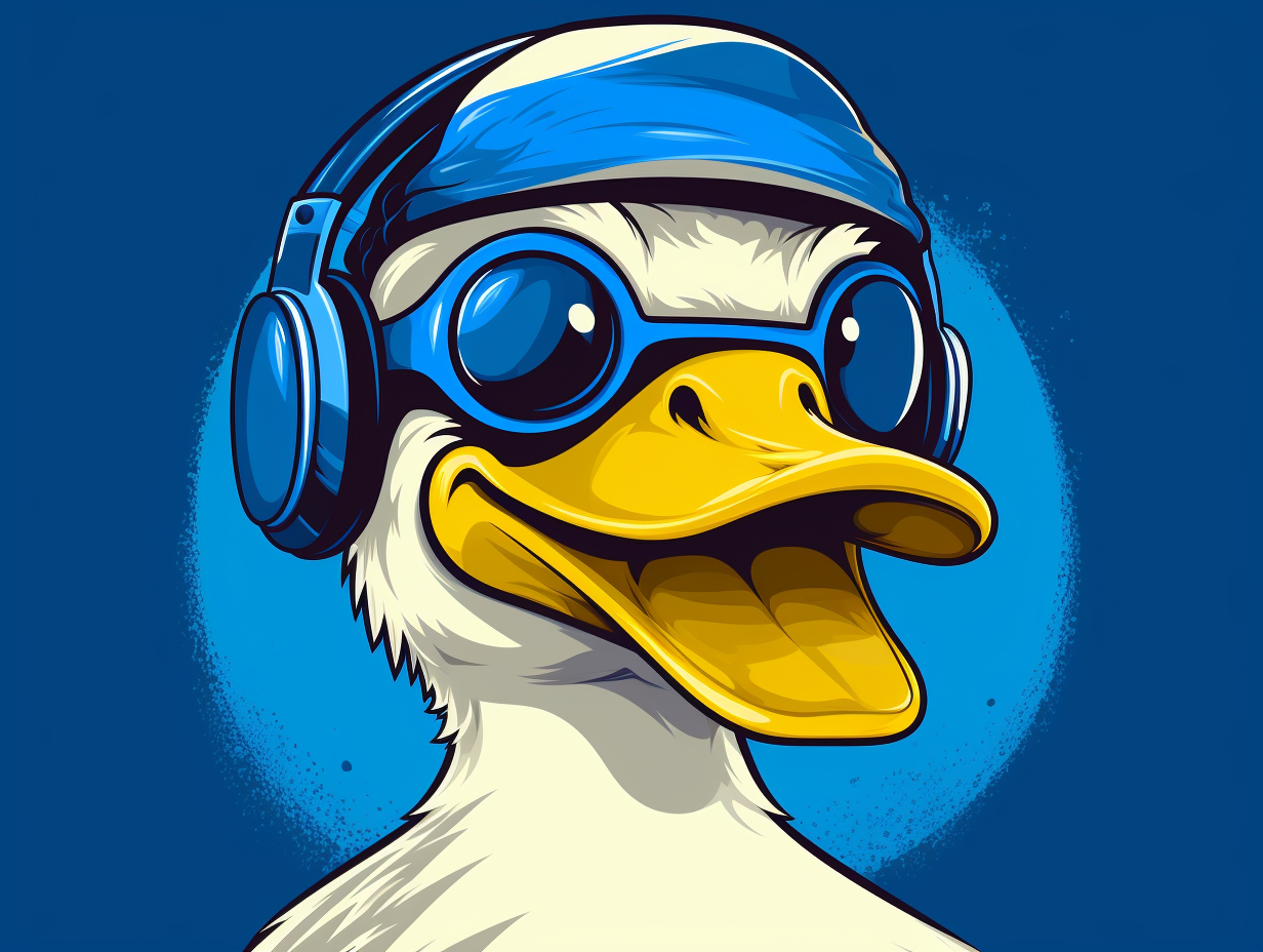 Blue duck vector graphic