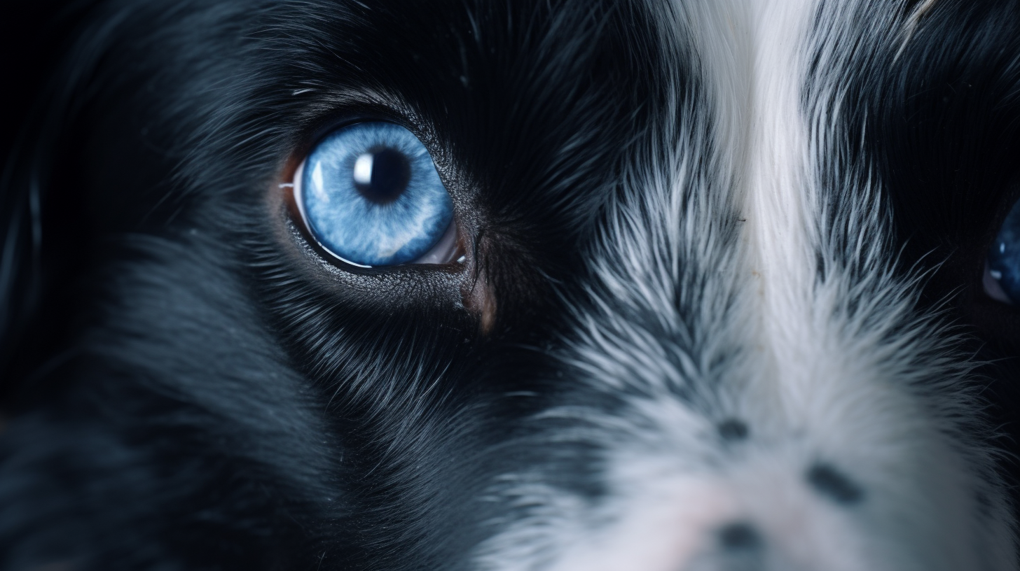 Close-up of a Border Collie's Blue Eye