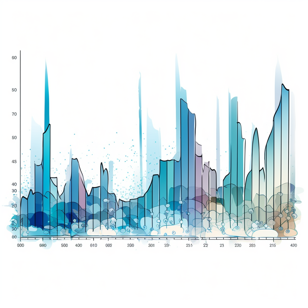 Blue financial chart on white background  ?