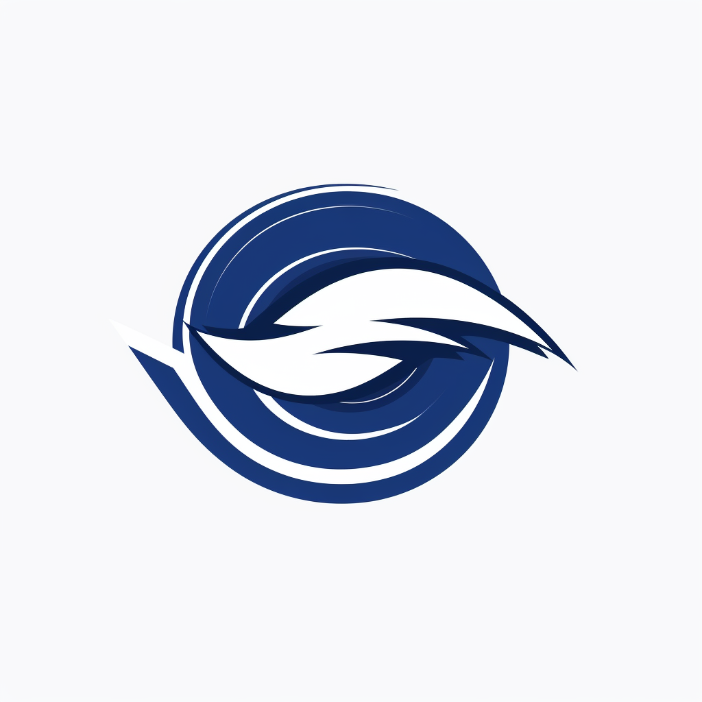 Dark Blue Flat Logo on White Background representing Speed