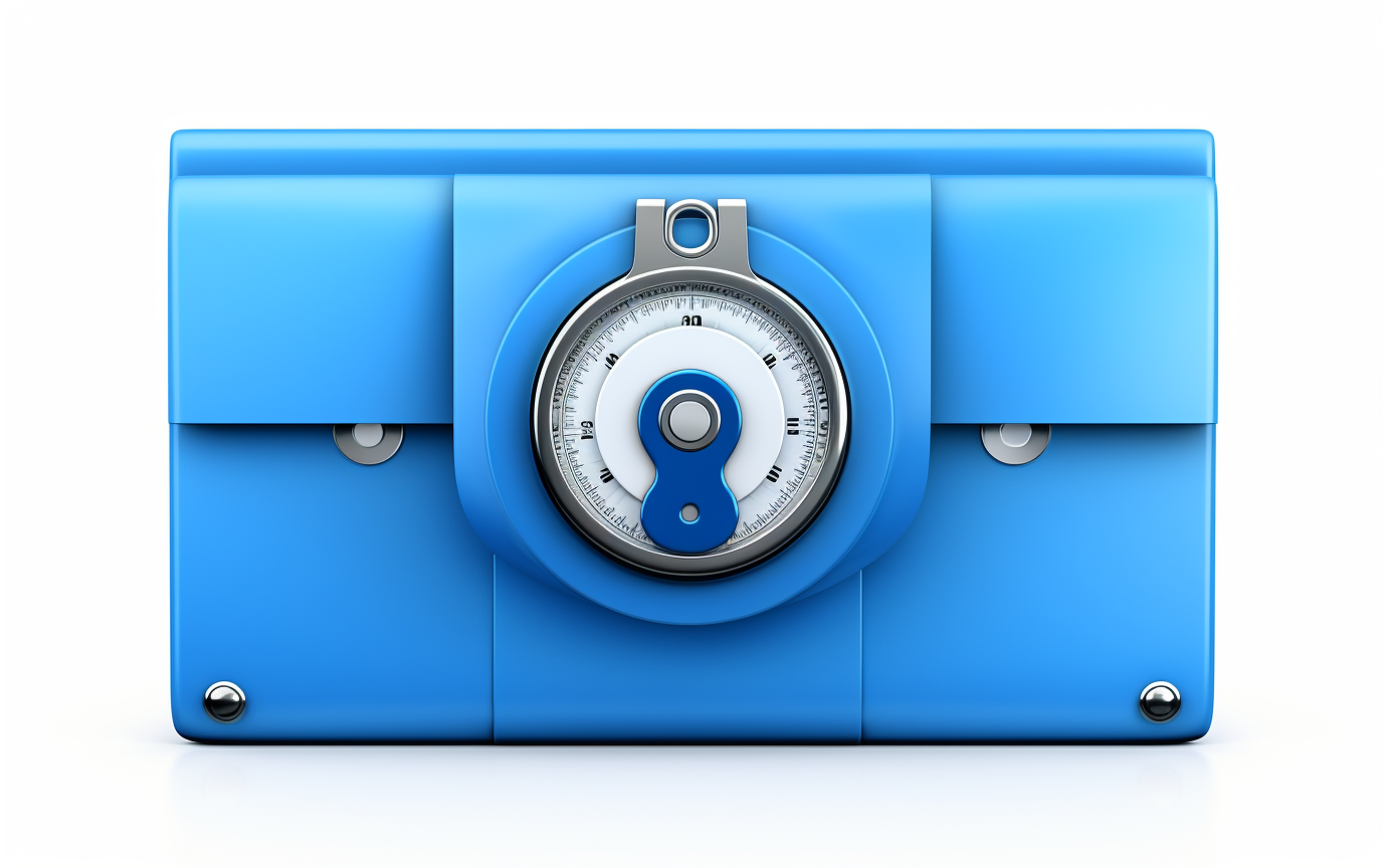 Blue folder icon with ? dial lock