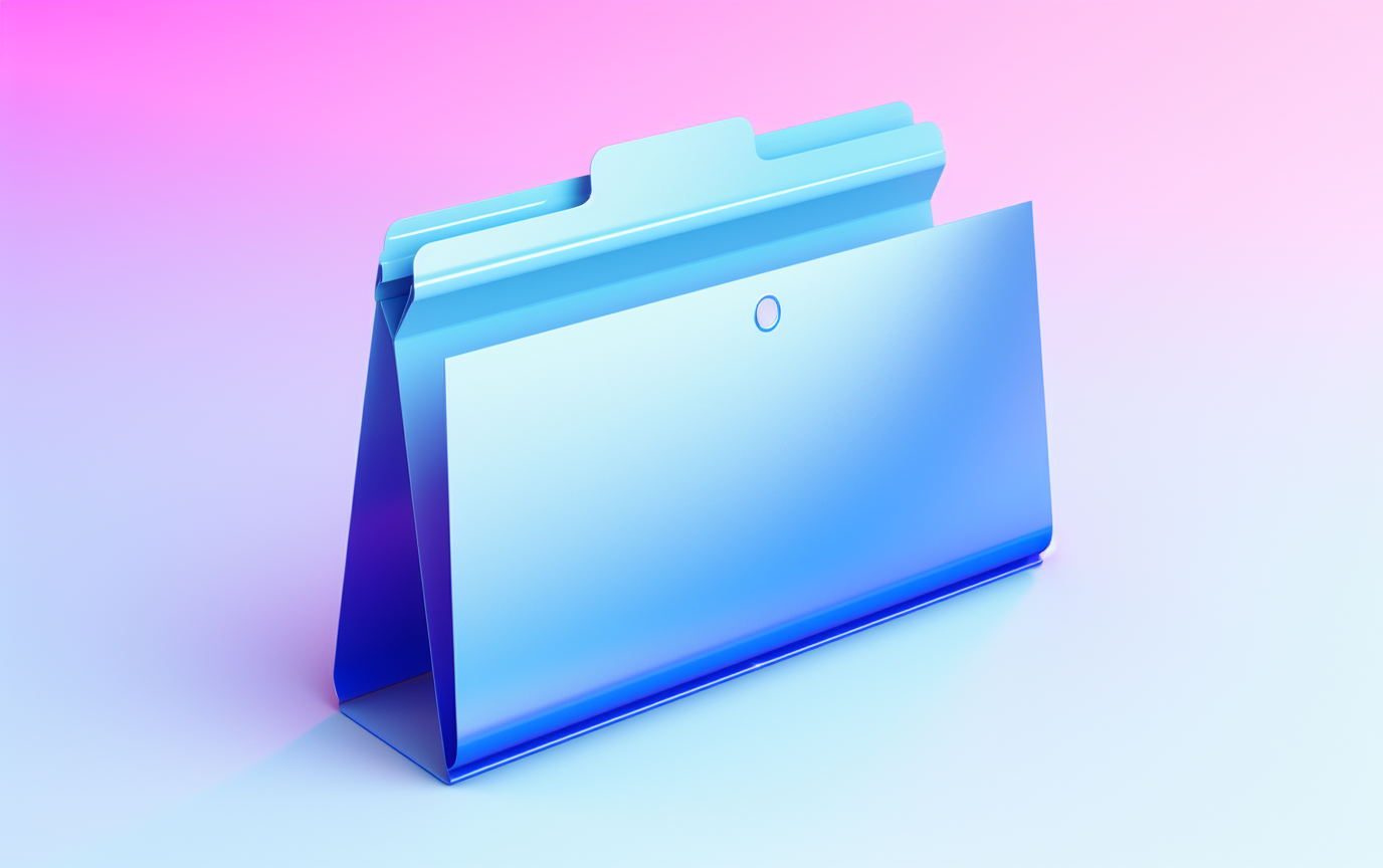 Blue folder icon with lock on white background