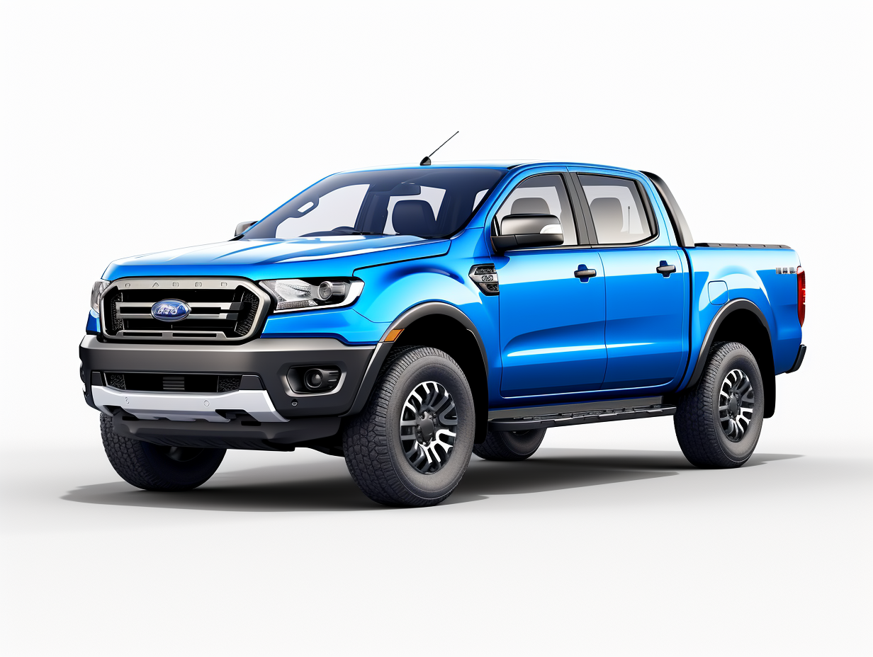 Blue Ford Ranger isolated on white background