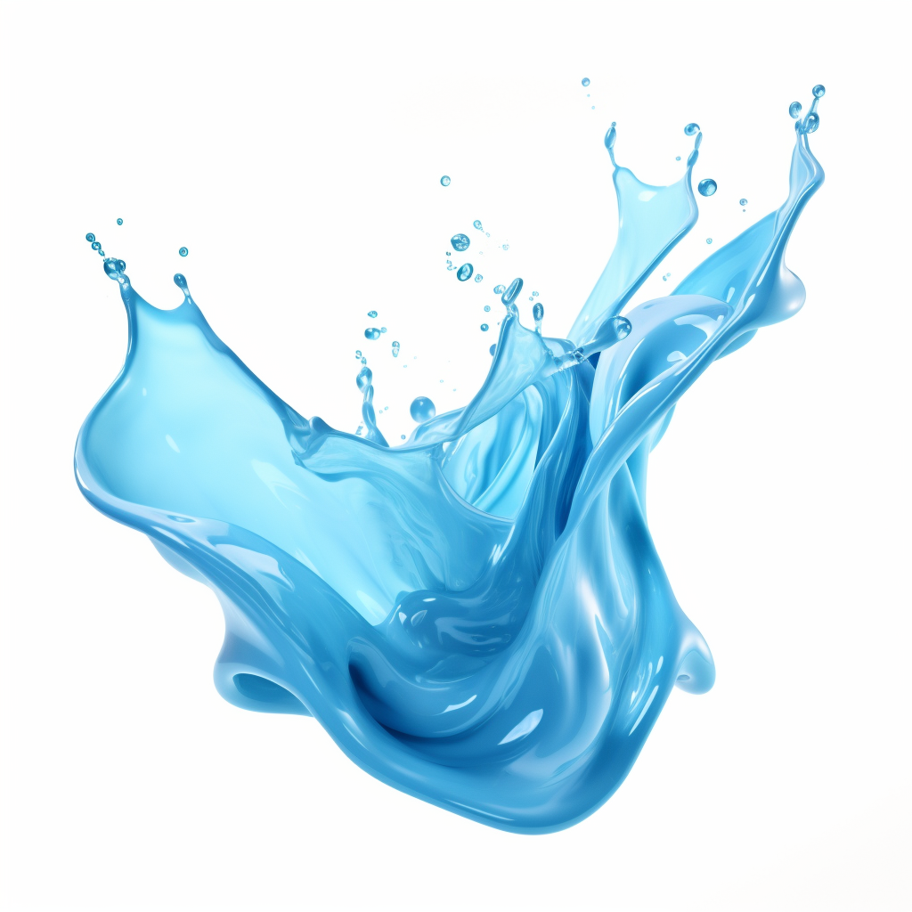 Blue Gel Liquid Splash on White Background