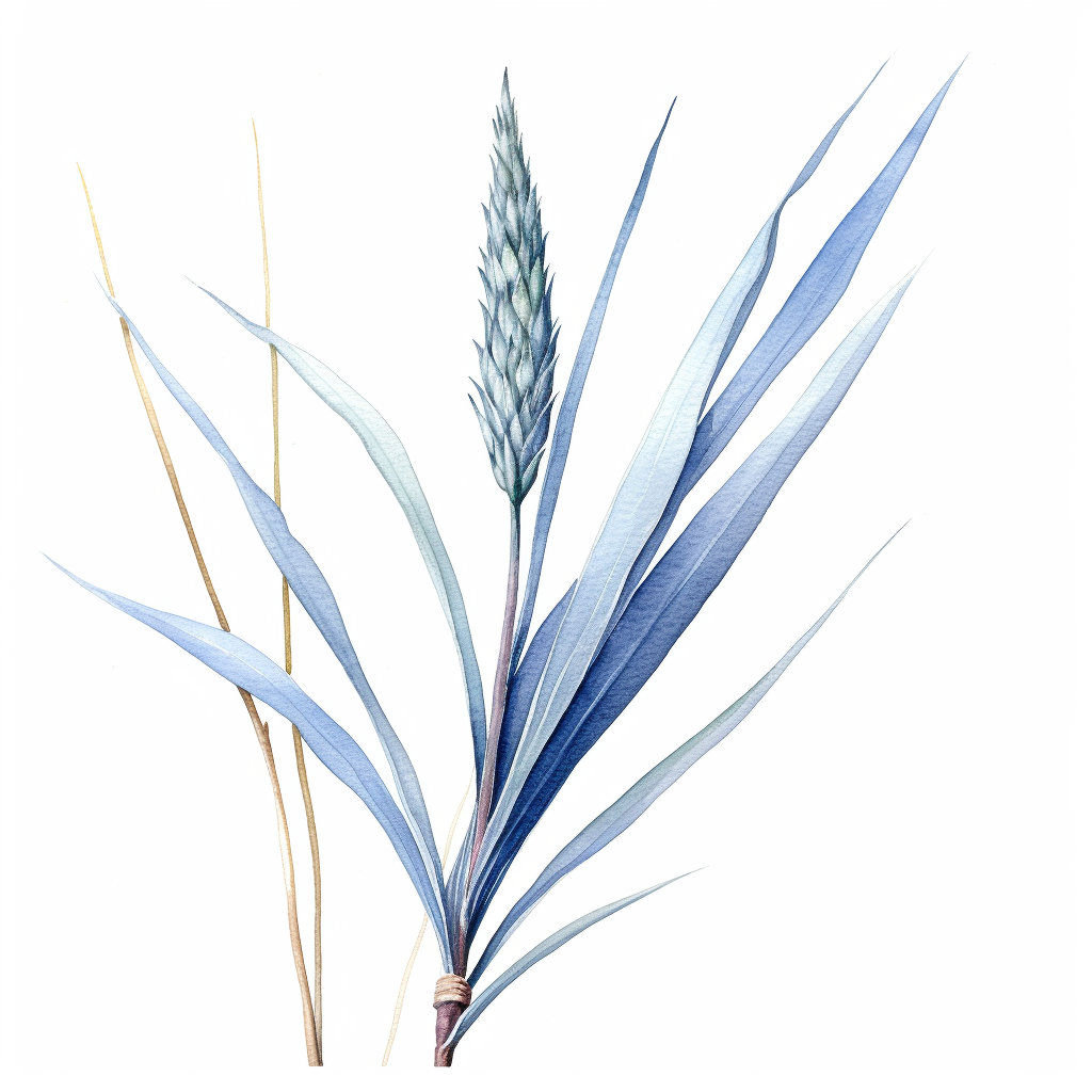 Watercolor of blue grama spike