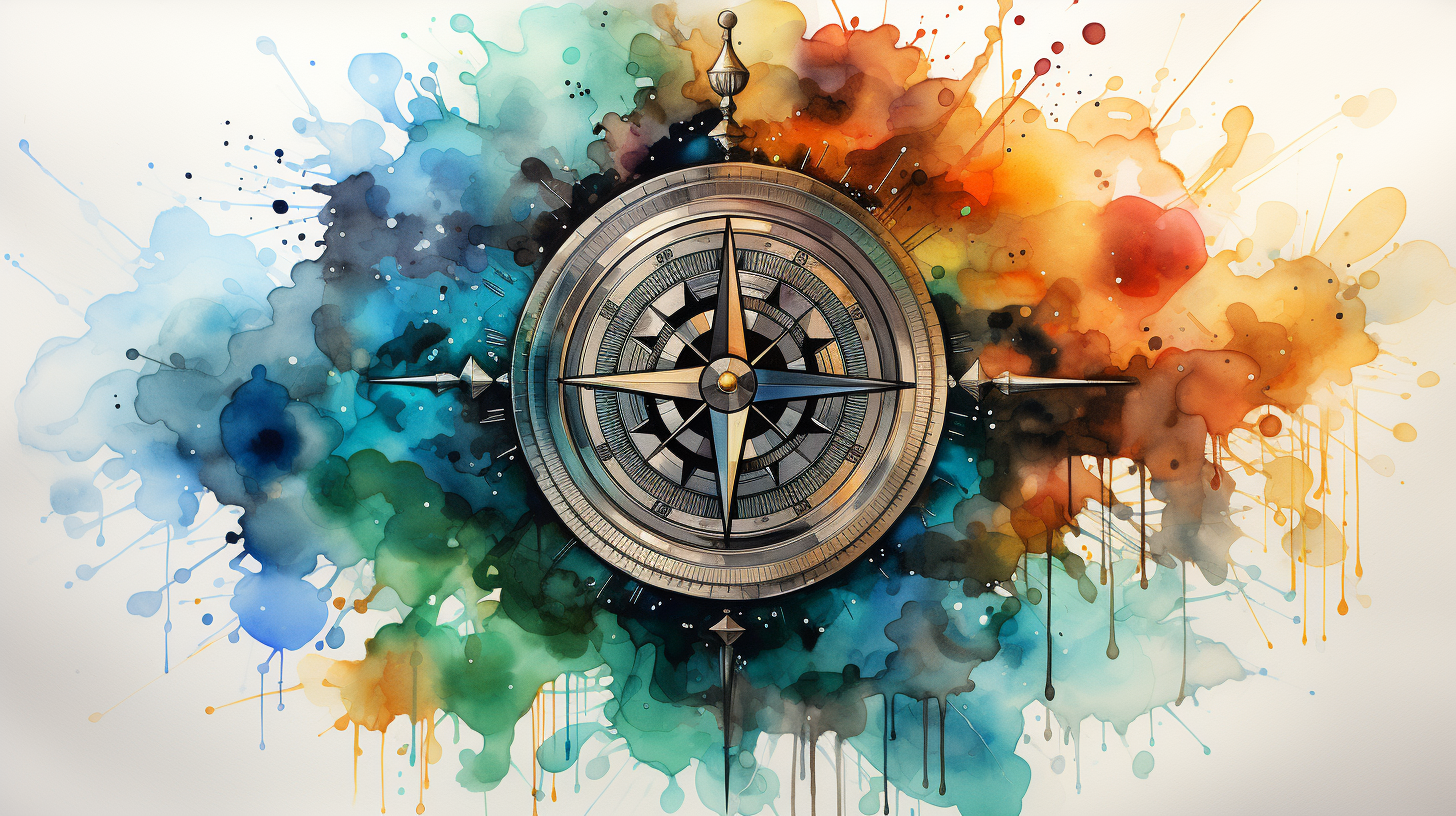 Colorful Bitcoin Compass Logo Artwork