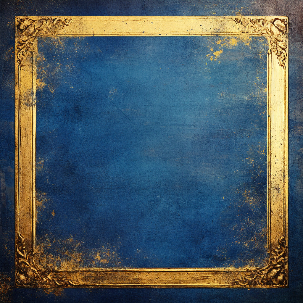 Royal Blue Grunge Texture with Gold Frame