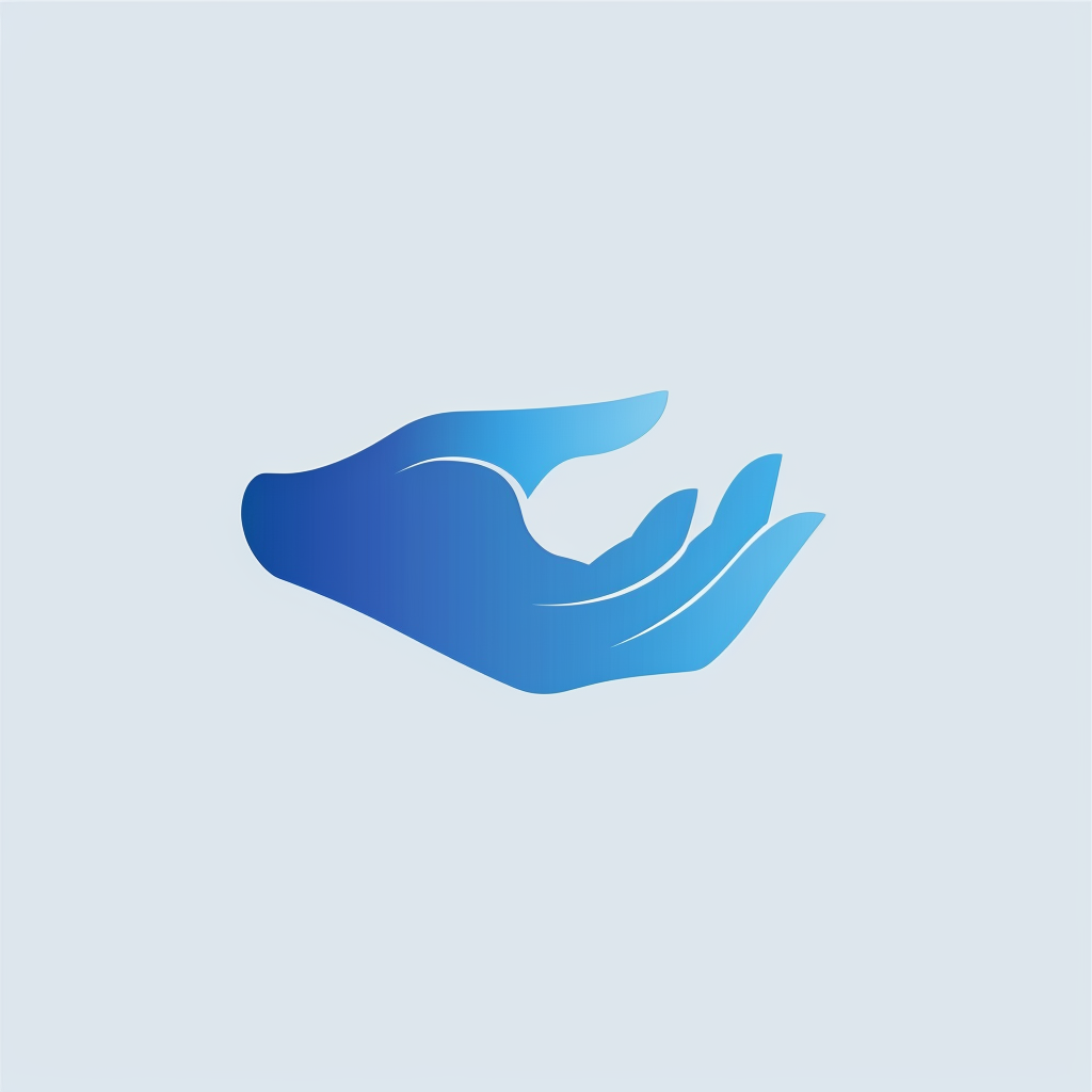 Blue Hand Minimalism Vector Logo