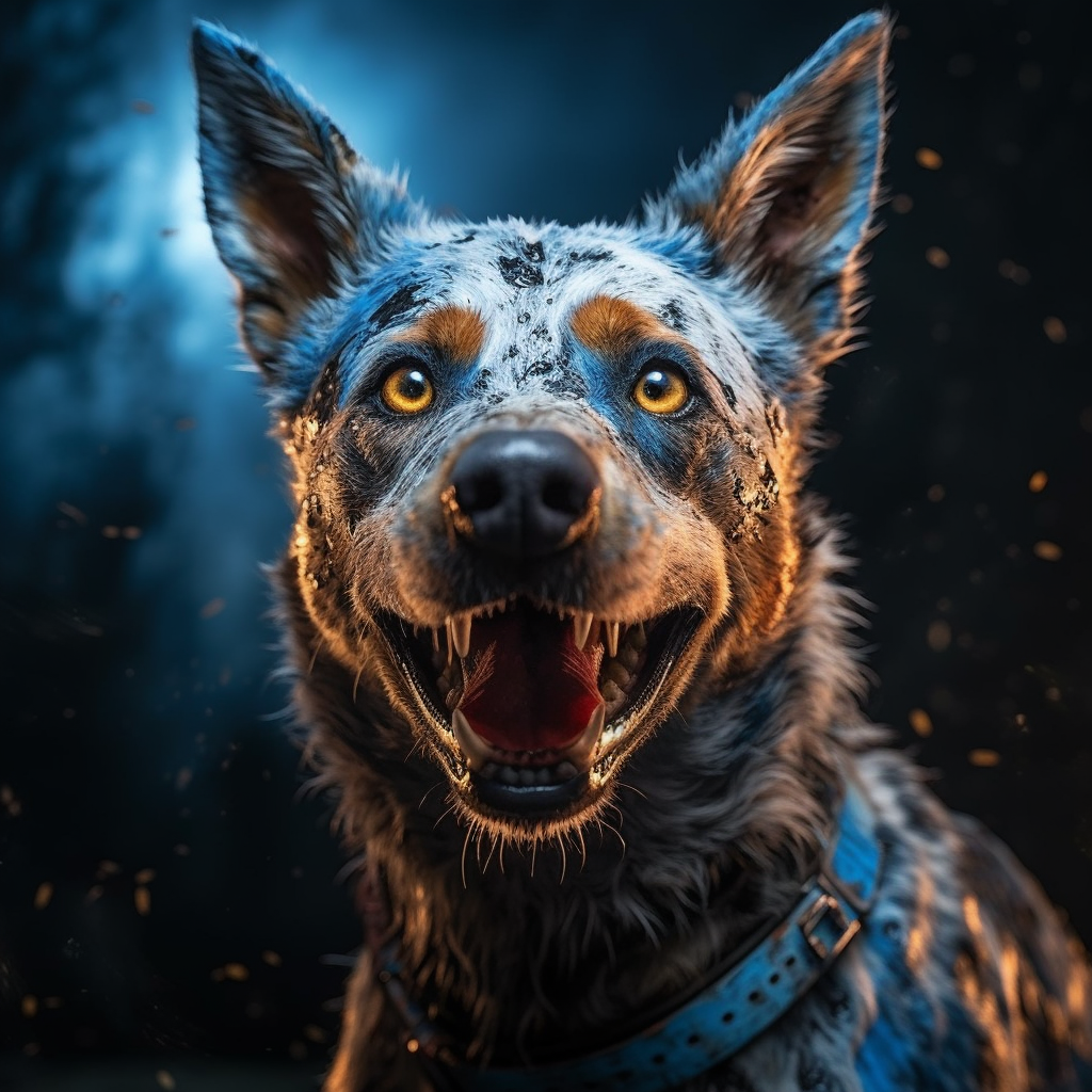 Blue Heeler in Zombiecore Style