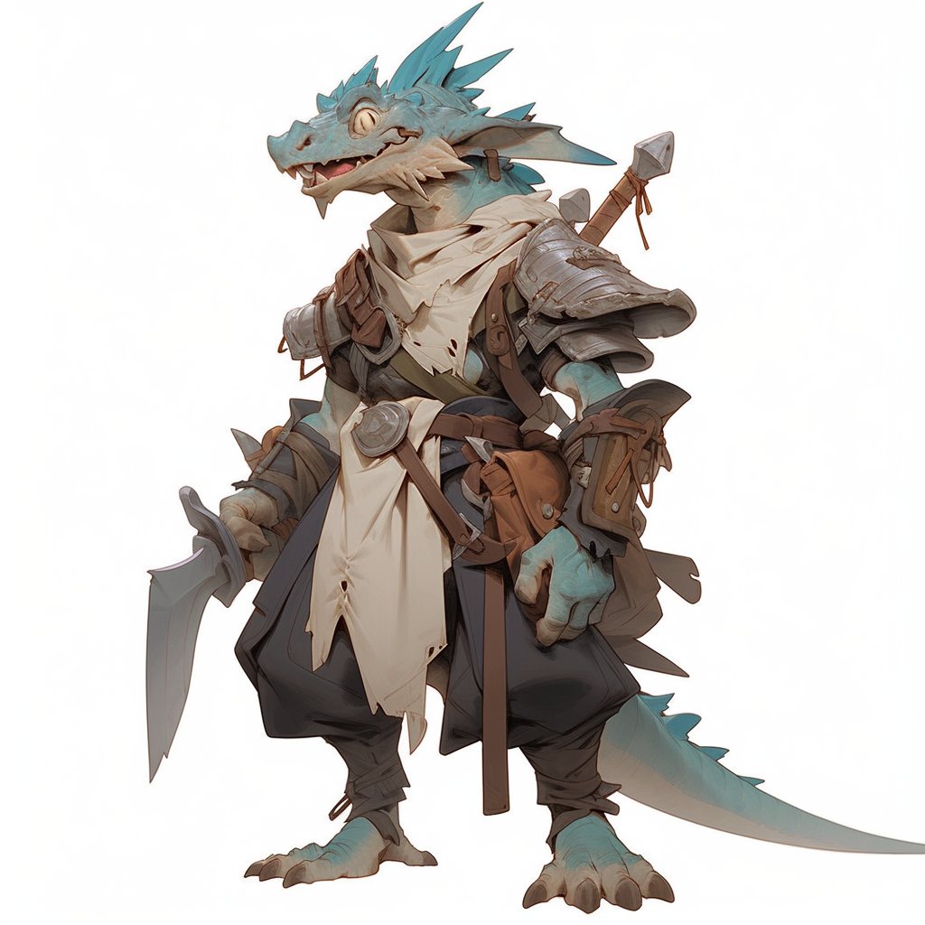 Blue kobold with daggers