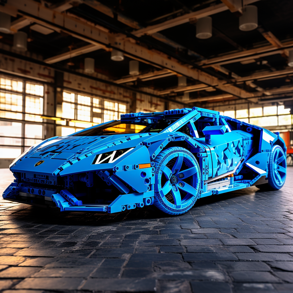 Blue Lamborghini Huracan Lego Car