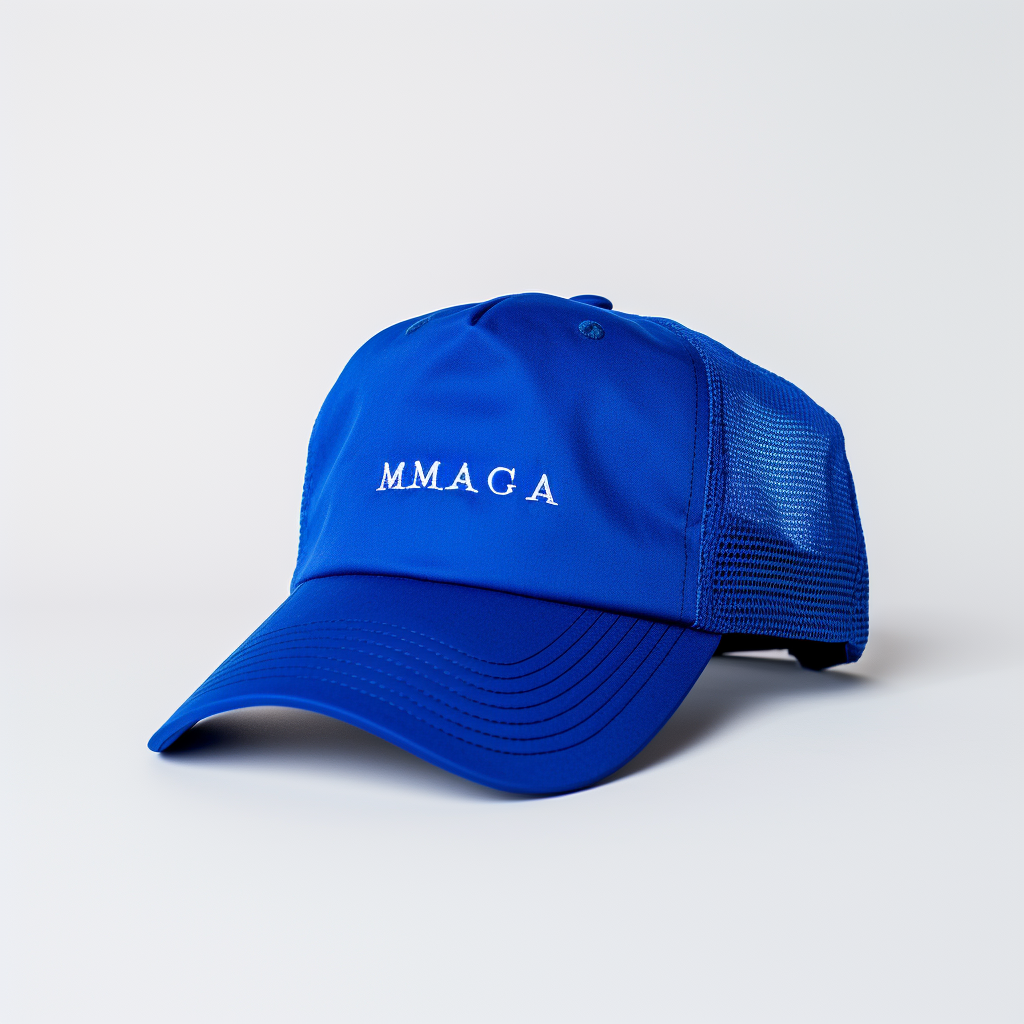 Blue Maga Hat White Background