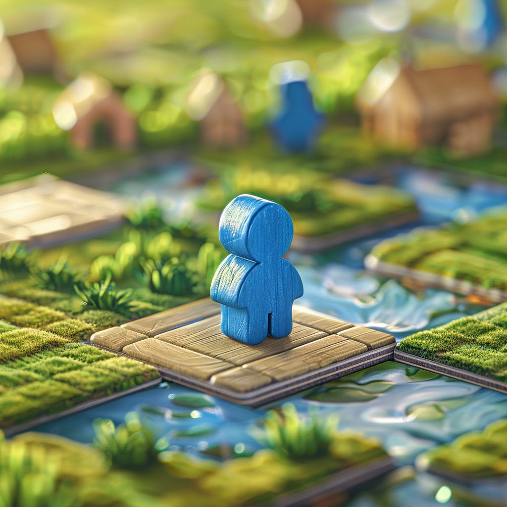 Blue Meeple on Medieval Game Tiles