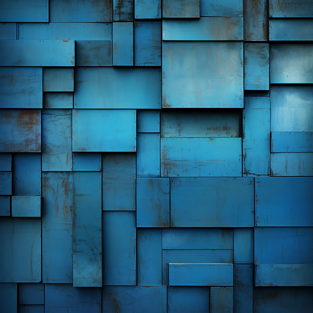 Vibrant blue metal wall background