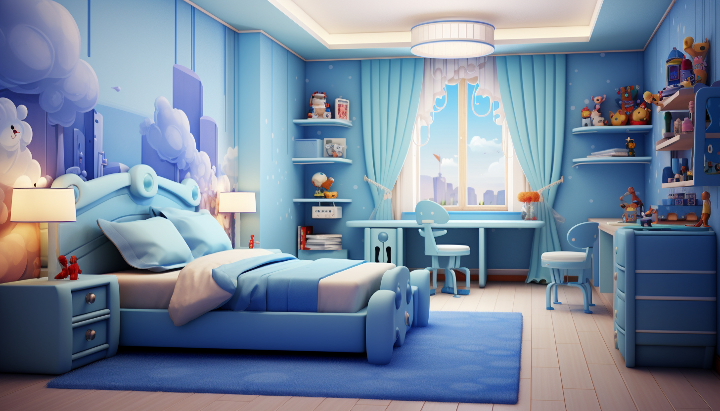 Cartoon-style Blue Modern Bedroom Furniture