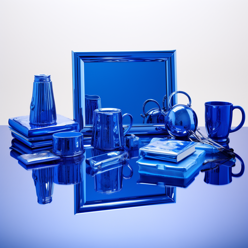 Blue Objects on White Table