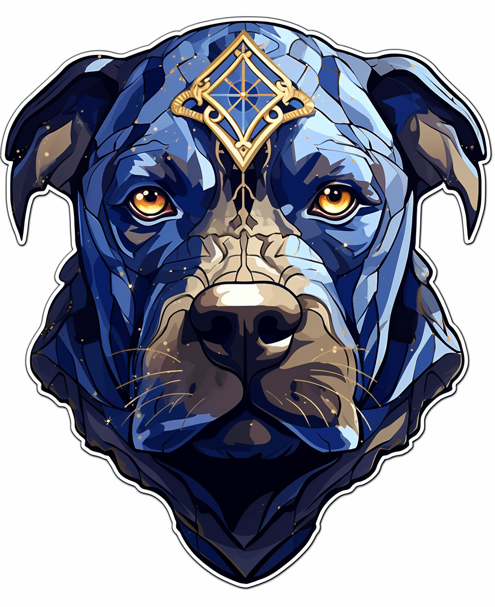 Blue Pitbull Mandala Sticker