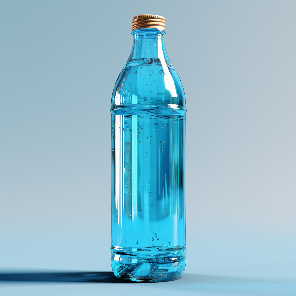 Blue plastic bottle with open cap