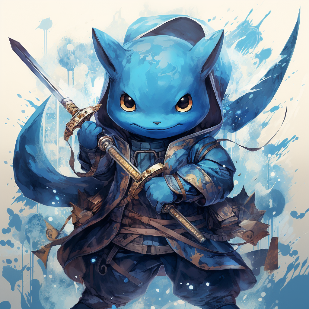 Blue Pokemon Ninja Artwork Creation