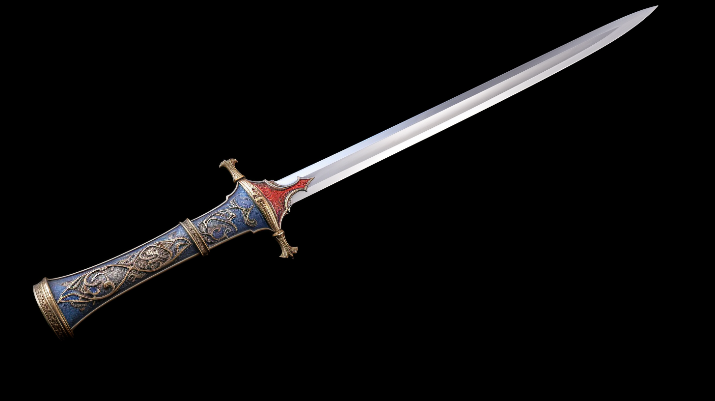 Longsword with Blue and Red Pattern Ornaments