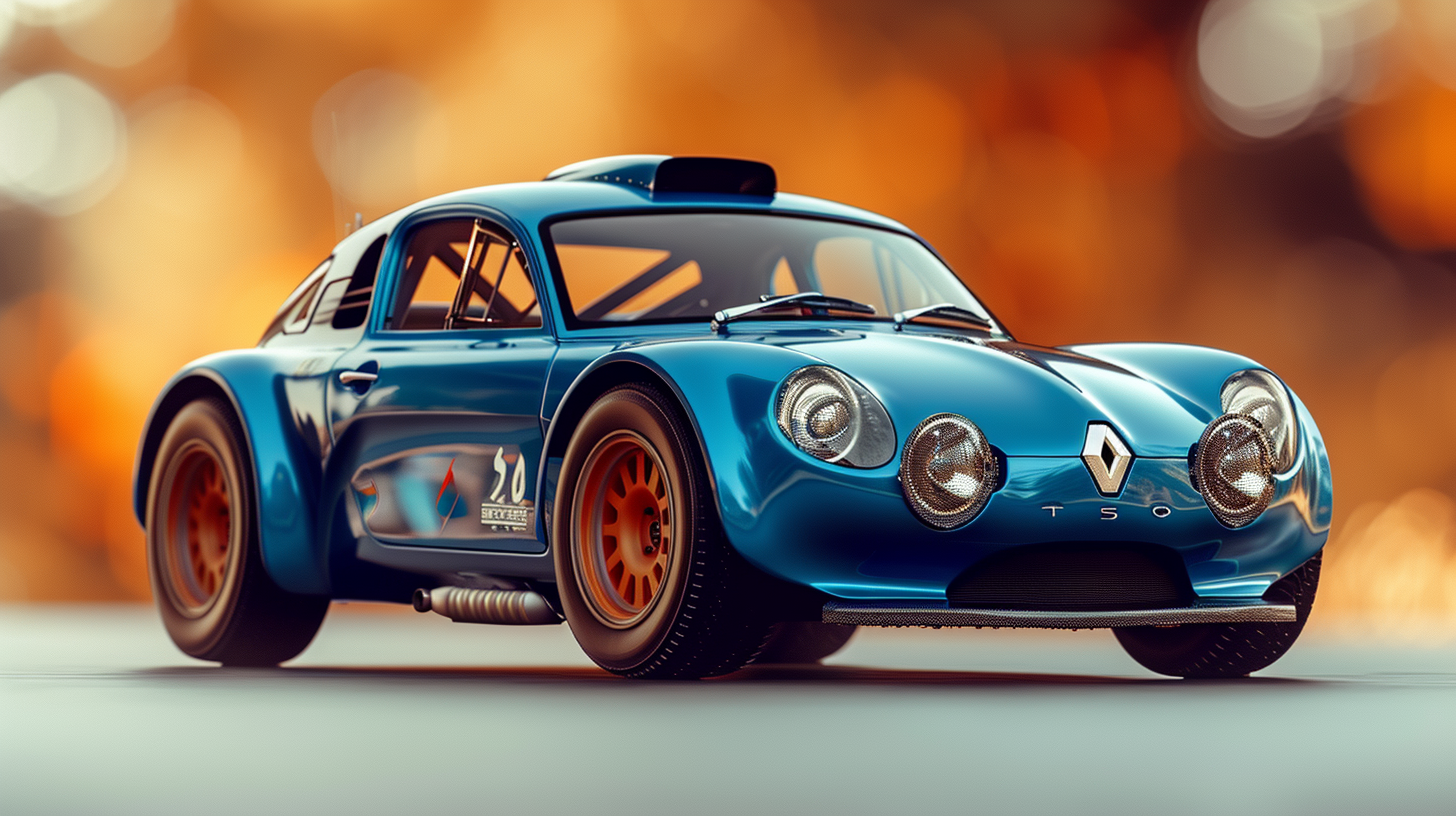 Blue Renault Alpine A110 Pickup