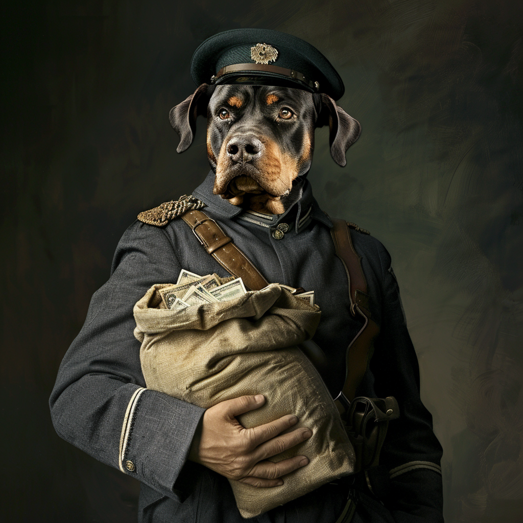 Dog man money ww2 uniform