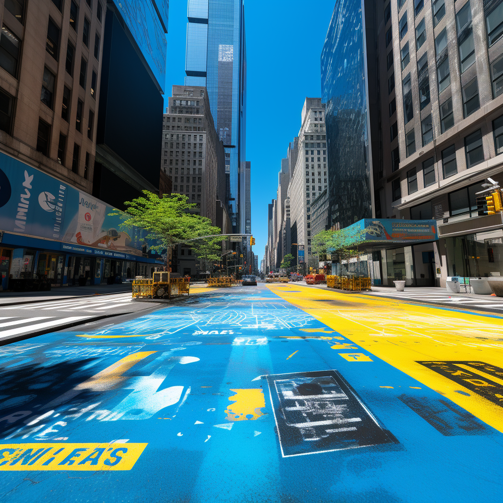 Realistic 5th Avenue Sidewalk with Fortnite Stickers