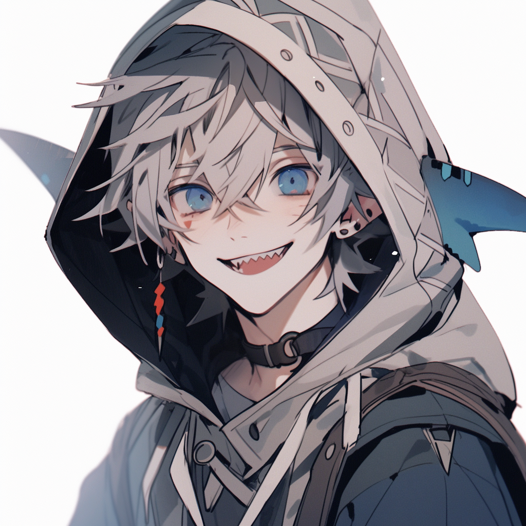 Blue-skinned man with a big smile