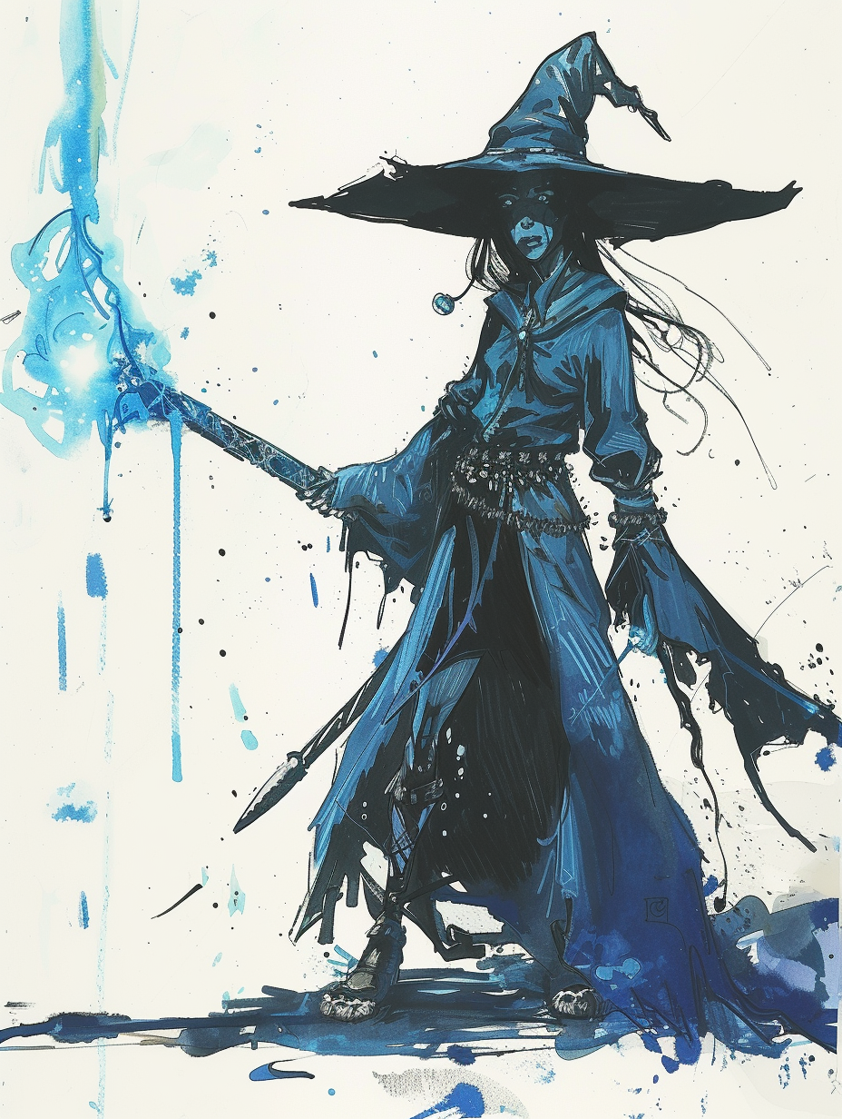 Blue Skin Witch with Greatsword