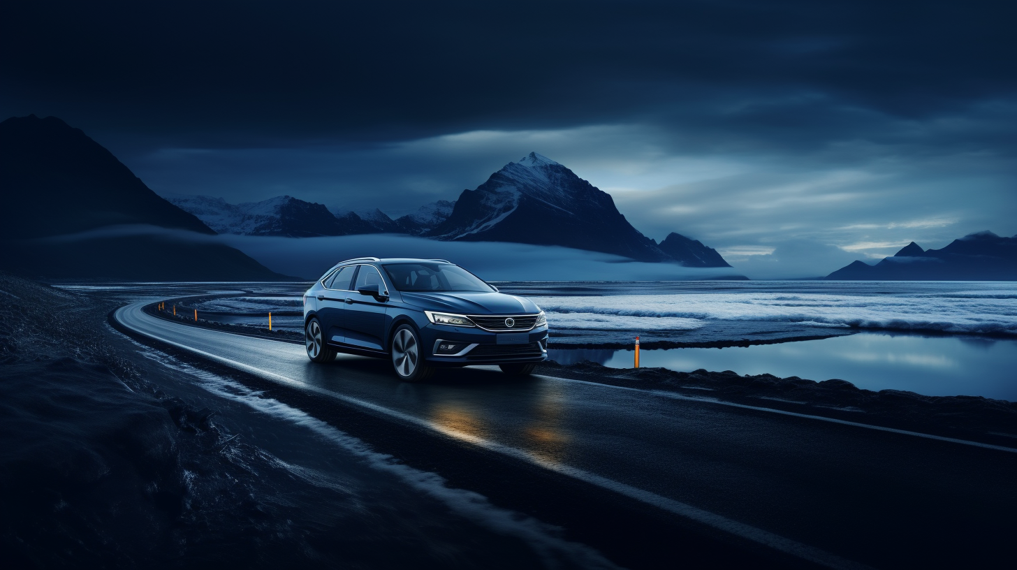 Blue Škoda Scala on the Road