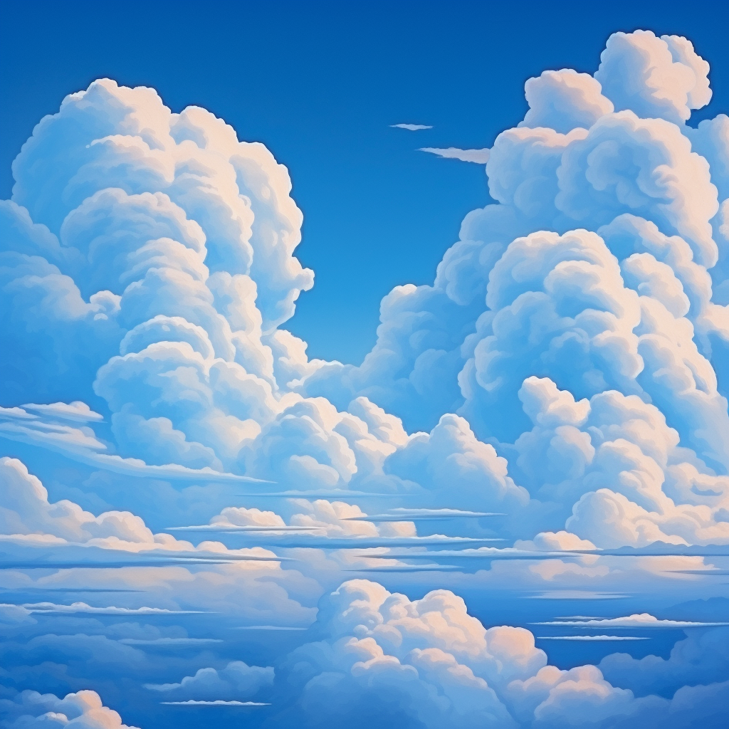 Beautiful sky filled with fluffy clouds