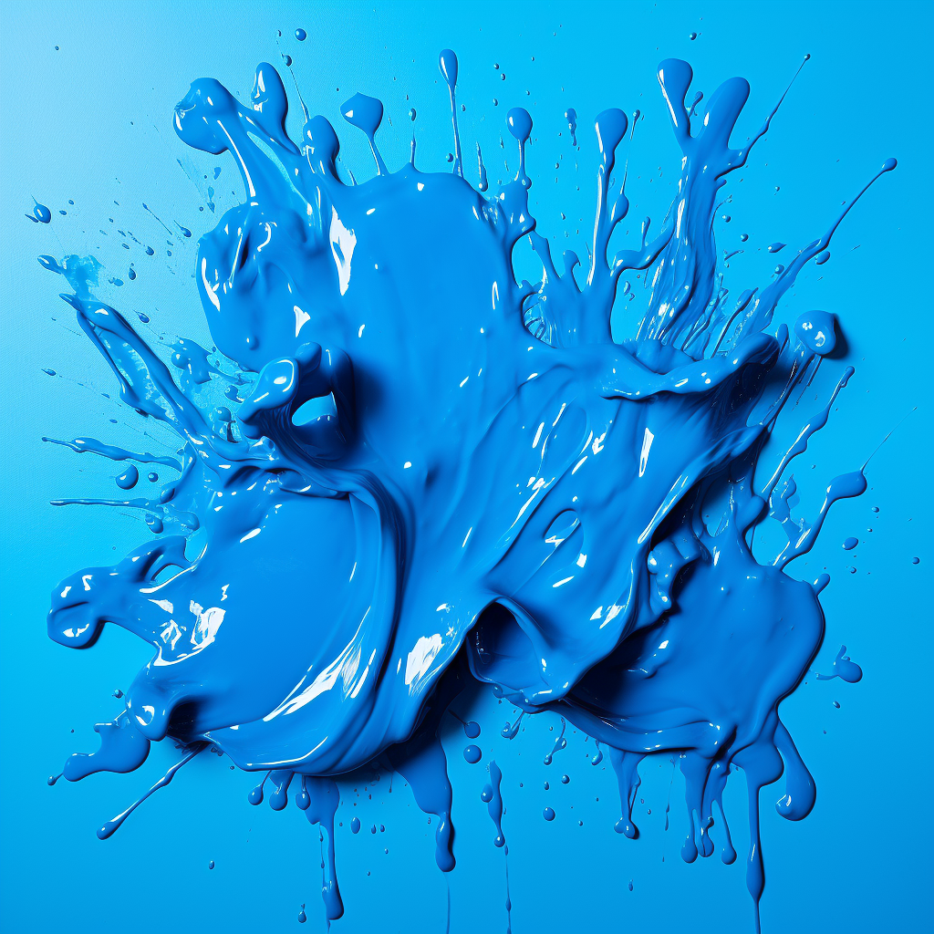 Bright blue splat on Colorama backdrop