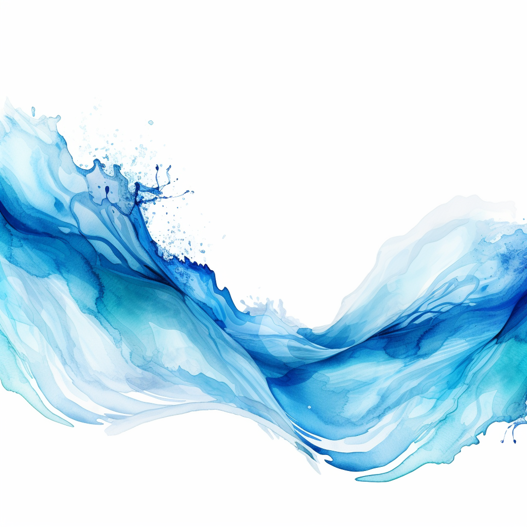 Beautiful blue watercolor wave effects