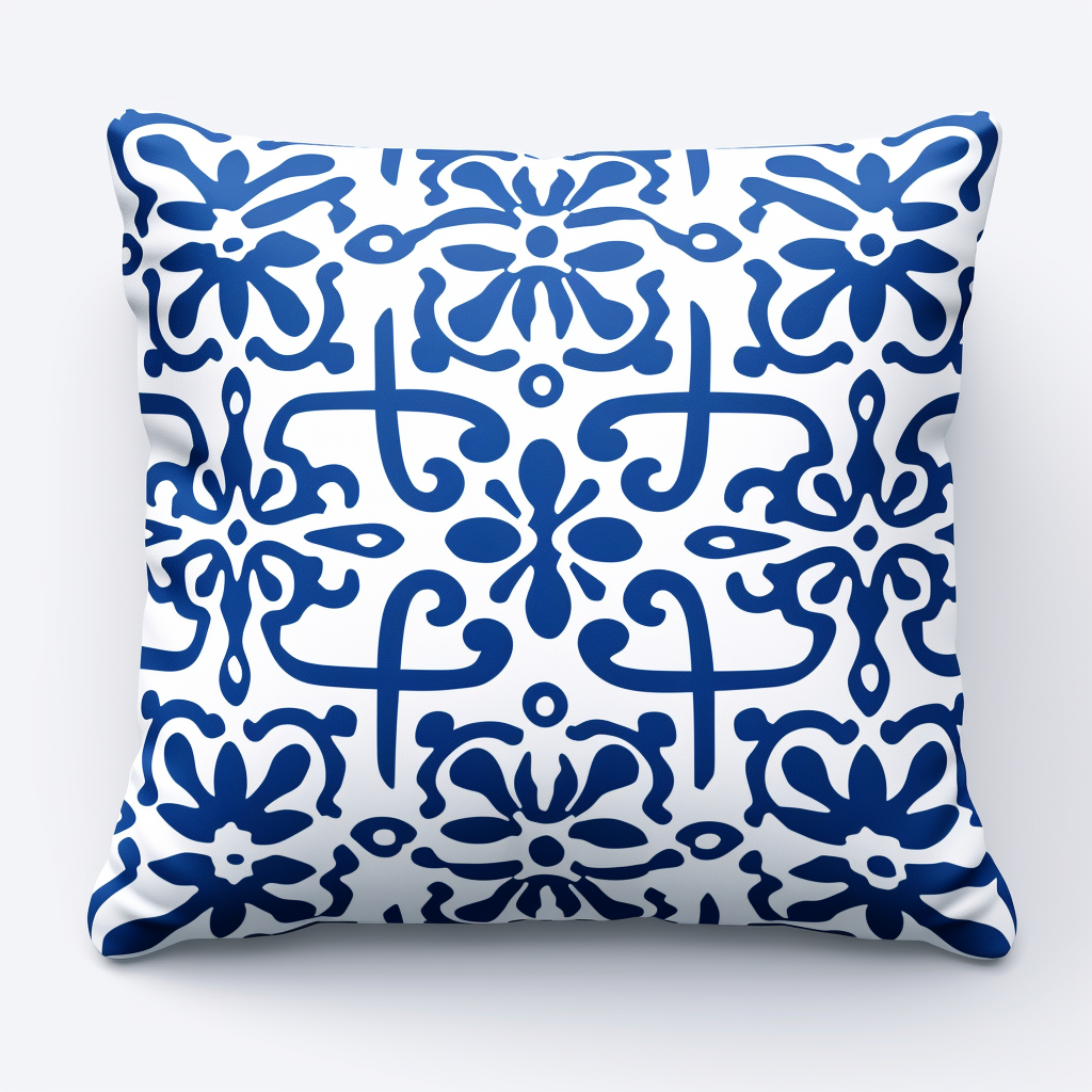 Simple blue and white geometric pattern