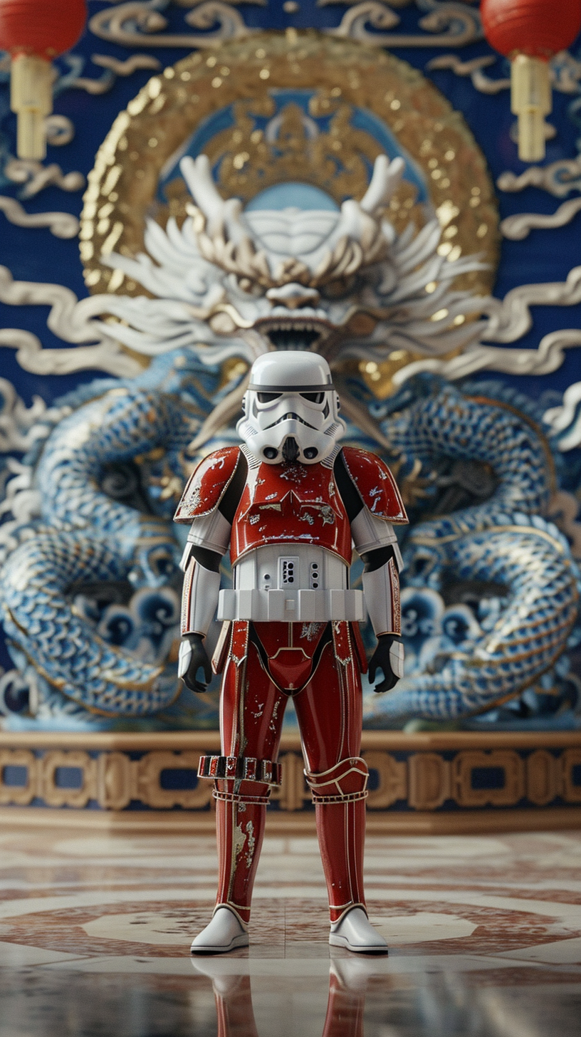 Blue White Porcelain Dragon Storm Trooper Armour