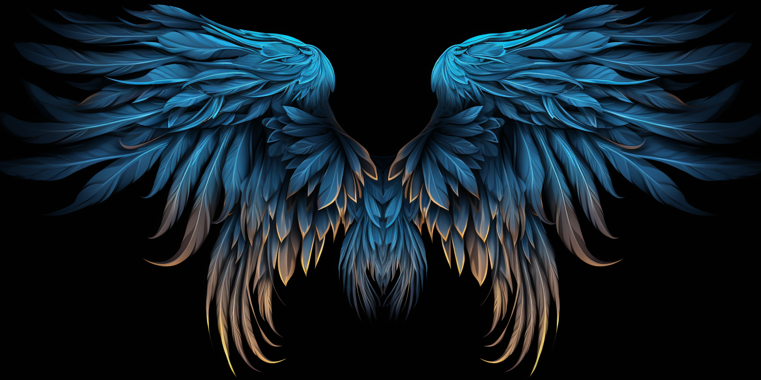 Blue wings in flight vector graphic